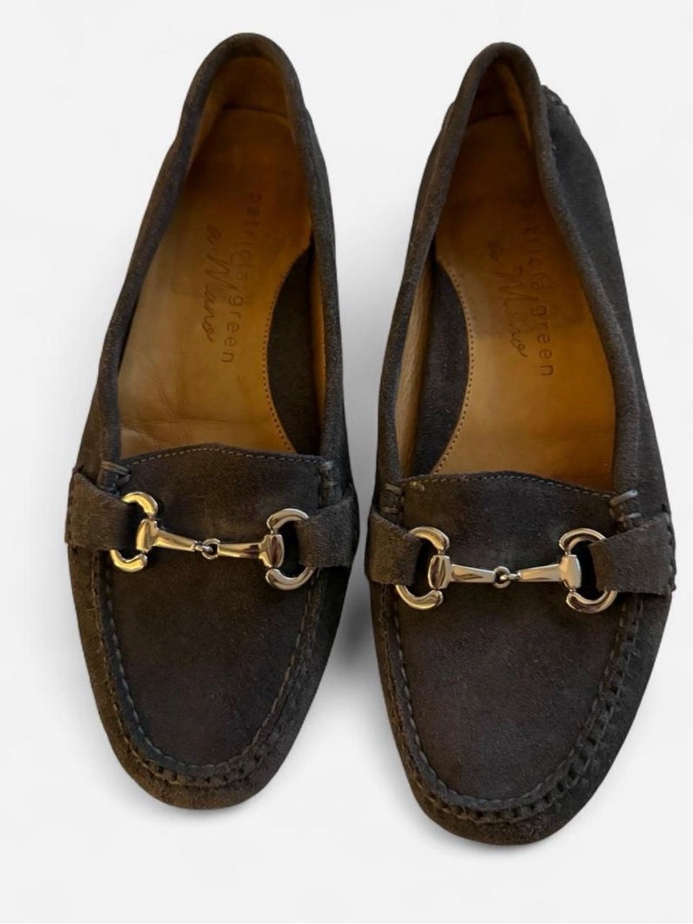 Patricia Green Caroline Grey Suede Horsebit Driver Loafer Women’s Size 6